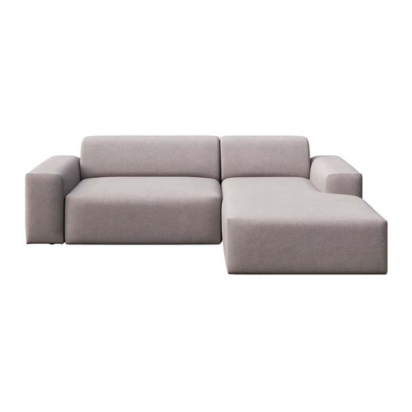 Pilkos spalvos iš velveto kampinė sofa (su dešiniuoju kampu/su gultu) Villet – Rodier