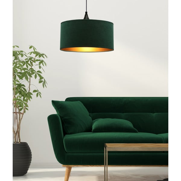 Kabantis šviestuvas smaragdinės spalvos ø 30 cm su tekstiliniu gaubtu Maloto – Candellux Lighting-image-1