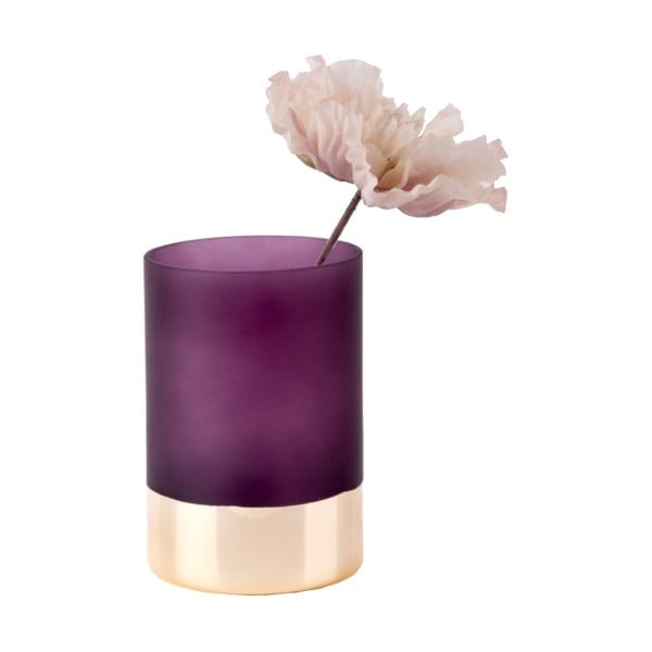 Violetinė ir auksinė vaza PT LIVING Glamour, aukštis 15 cm-image-2