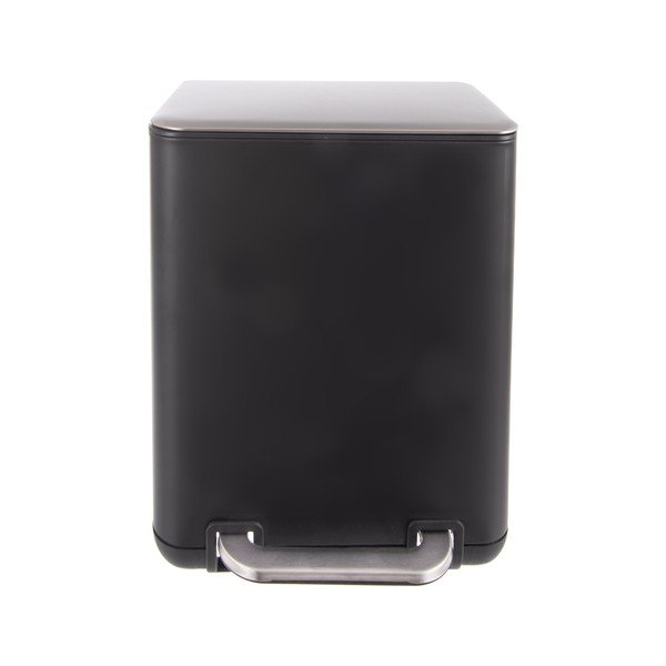 Juodos spalvos iš nerūdijančio plieno šiukšliadėžė su pedalu 6 l Black – Orion-image-2