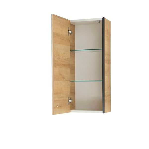 Natūralios spalvos pakabinama vonios daiktadėžė iš ąžuolo 70x30 cm Quickset 395 – Pelipal-image-2