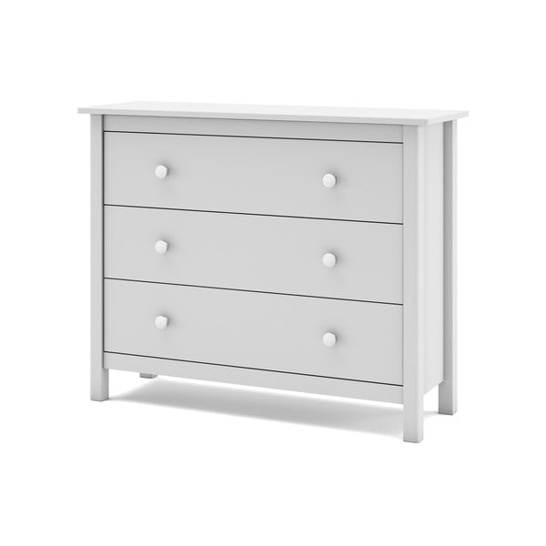 Balta žema vaikiška komoda iš pušies medienos 100x80 cm Max - Marckeric-image-3