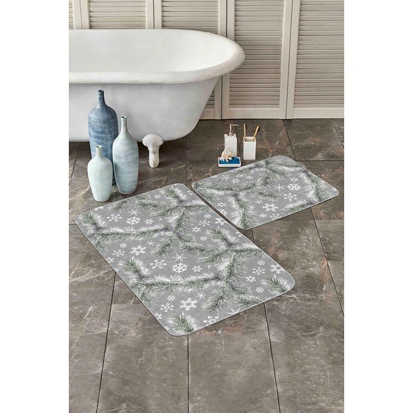 Vonios kilimėliai pilkos spalvos 2 vnt. 60x100 cm – Mila Home-image-3