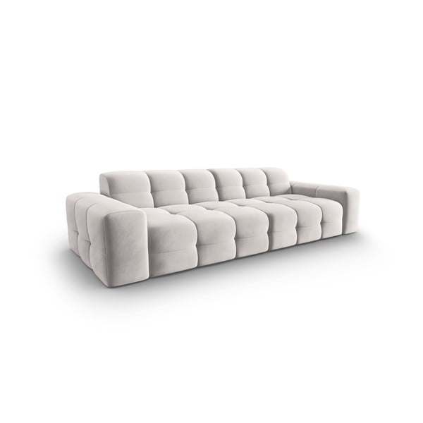 Šviesiai pilka aksominė sofa 255 cm Kendal - Micadoni Home-image-3