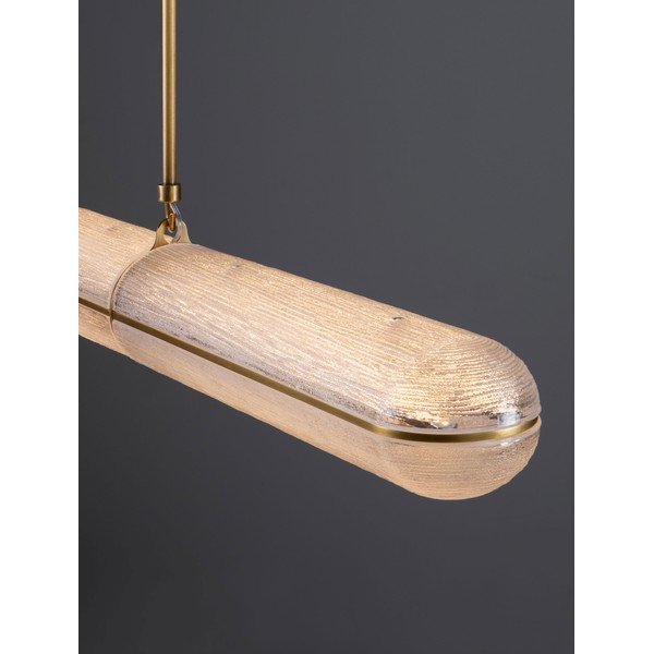 Žalvario spalvos iš metalo kabantis šviestuvas LED su pritemdymo funkcija su stiklo gaubtu Gloree – Nova Luce-image-3