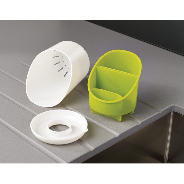Baltos ir žalios spalvos lašėjimo padėklas stalo įrankiams ir virtuvės reikmenims Joseph Joseph Dock-image-4