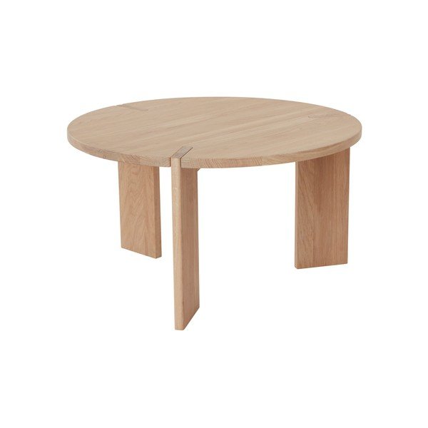 Natūralios spalvos iš ąžuolo masyvo apvalios formos kavos staliukas ø 65 cm Oy – OYOY Living Design