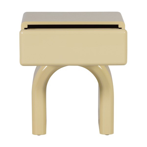 Šviesiai geltonos spalvos blizgus naktinis staliukas Zorel – WOOOD-image-3