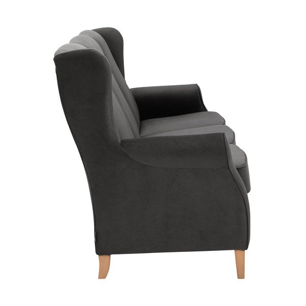 Antracito spalvos aksominė sofa Max Winzer Lorris, 193 cm-image-3