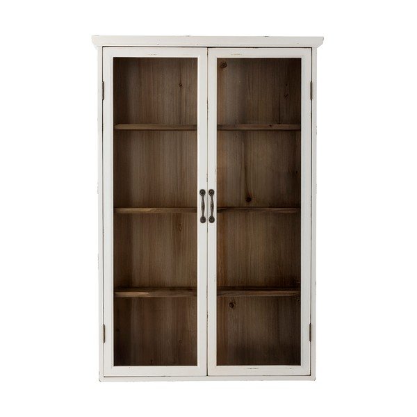 Baltos spalvos iš kėnio masyvo pakabinama vitrina 81x122x18 cm Hazem – Bloomingville