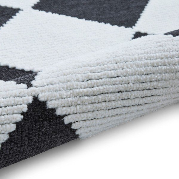 Skalbiamas juodos ir baltos spalvos kilimas 80x150 cm Lyna Charcoal&White – Think Rugs-image-4