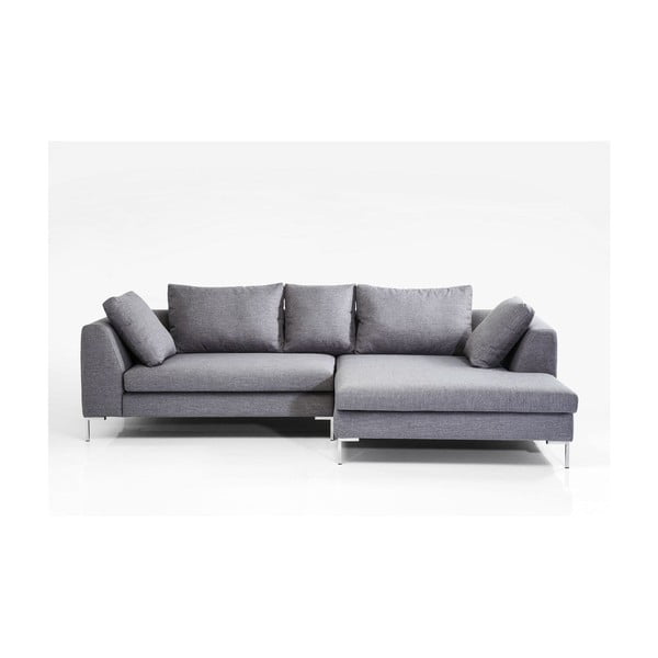 "Kare Design Bruno Panini" pilka kampinė sofa, plotis 290 cm, dešinysis kampas