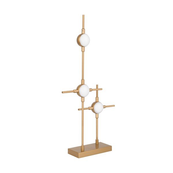 Auksinės spalvos iš metalo stalinis šviestuvas LED (aukštis 52 cm) su gaubtu iš akrilo stiklo Atomo – Nova Luce