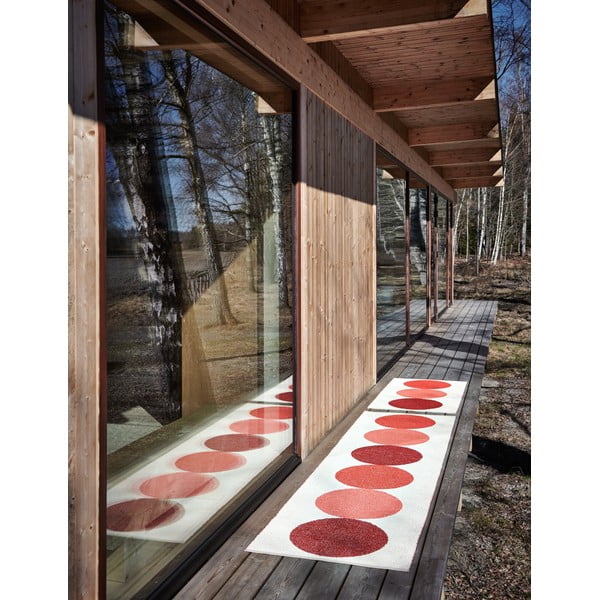 Raudonos spalvos/kreminės spalvos lauko kilimas 70x280 cm Otto Berry – Pappelina-image-3