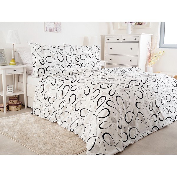 Viengulė patalynė juodos ir baltos spalvos iš banguotos tekstūros 140x200 cm Top Class – B.E.S.-image-1