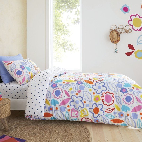 Medvilninė kūdikių patalynė 200x135 cm Blomme Floral - Pineapple Elephant-image-1