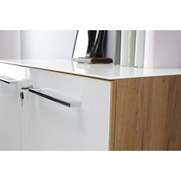 Balta natūrali ąžuolinė spintelė 80x120 cm Monteria - Germania-image-1