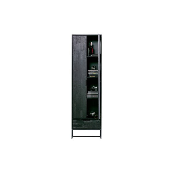 Drabužių spinta juodos spalvos iš uosio masyvo 60x210 cm Silas – WOOOD-image-2