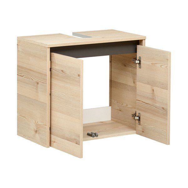 Natūralios spalvos pakabinama spintelė po kriaukle iš pušies 53x60 cm Quickset 393 – Pelipal-image-1