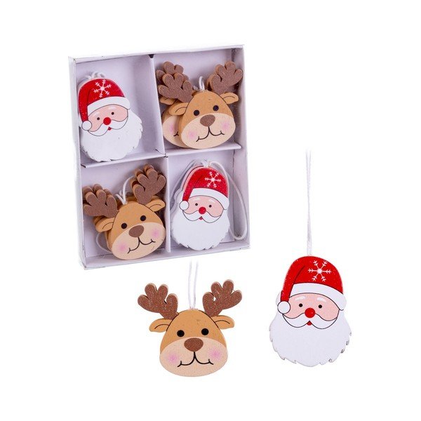 Iš medienos eglutės papuošimai 8 vnt. 5 cm Figures – Casa Selección-image-1