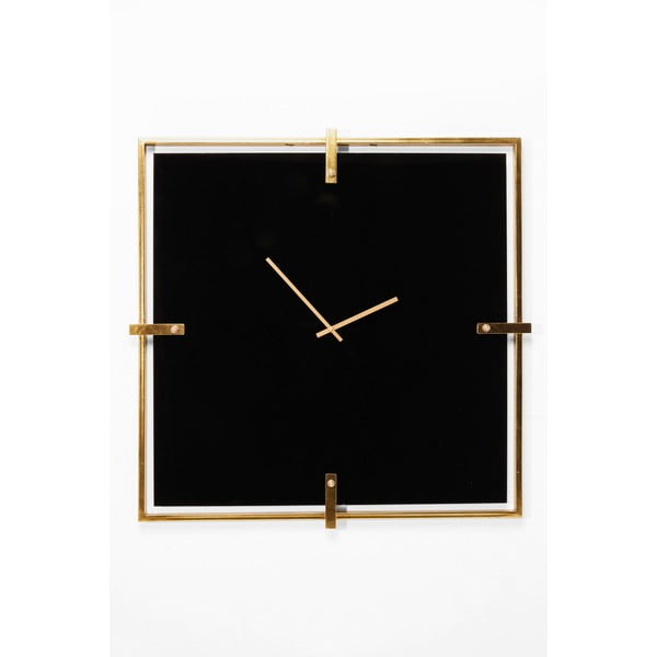 Juodas sieninis laikrodis su auksiniu rėmeliu "Kare Design Black Mamba