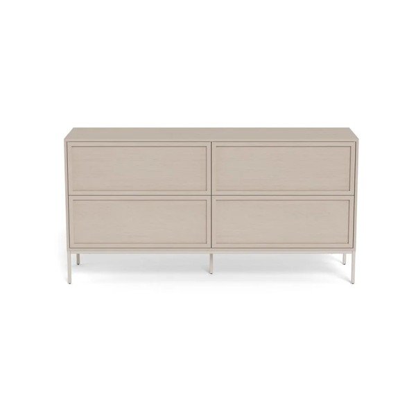 Pilkos spalvos iš melamino šoninė spintelė 157x80x40 cm Palmdale – Actona-image-3