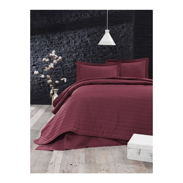 Dygsniuota lovatiesė raudonos spalvos dvigulei lovai 220x240 cm Monart – Mijolnir