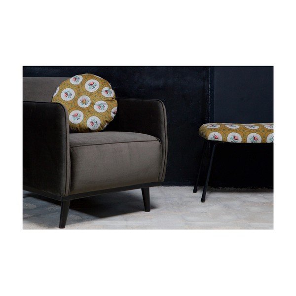 BePureHome Granny dekoratyvinė apvali pagalvėlė, ochros geltonos spalvos, ø 45 cm-image-1