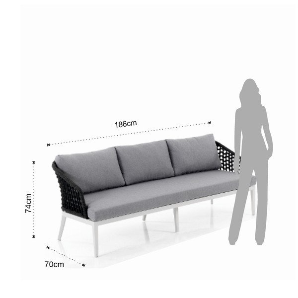 Iš aliuminio sodo poilsio baldų komplektas pilkos spalvos 5 žmonėms Afteli – Tomasucci-image-1