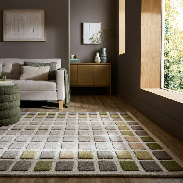 Rankų darbo žalios spalvos iš vilnos kilimas 200x290 cm Renga Wool – Flair Rugs-image-1