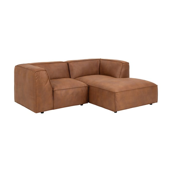 Kampinė sofa konjako rudos spalvos iš dirbtinės odos (su dešiniuoju kampu) Fairfield Kentucky – Bonami Selection-image-3