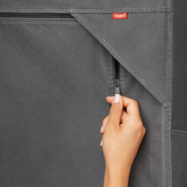 Drabužių spinta iš tekstilės pilkos spalvos 79x155 cm – Rayen-image-1