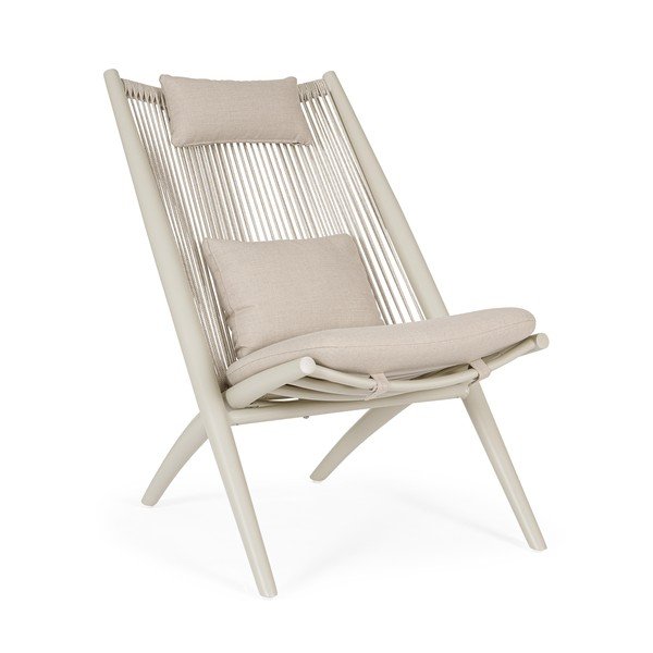 Smėlio spalvos metalinis sodo krėslas Aloha – Bizzotto