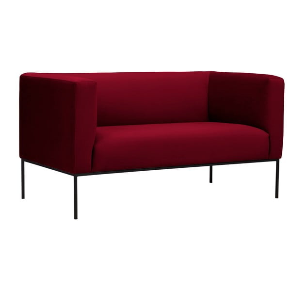 Raudona aksominė sofa Windsor & Co Sofas Neptune, 145 cm-image-2