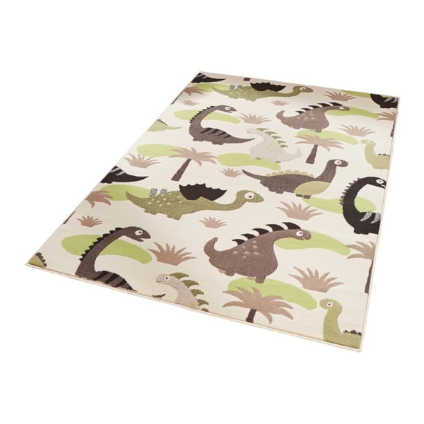 Vaikiškas žalios ir rudos spalvos kilimas Zala Living Dino, 140 x 200 cm-image-1