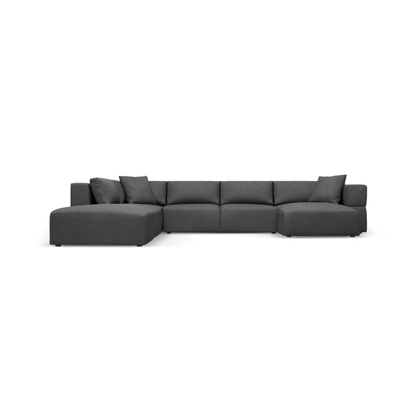 Kampinė sofa tamsiai pilkos spalvos (su kairiuoju kampu/„U“ formos) Esther – Milo Casa