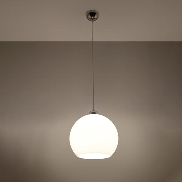 Kabantis šviestuvas baltos spalvos ø 30 cm su stiklo gaubtu Bilbao – Sollux-image-2