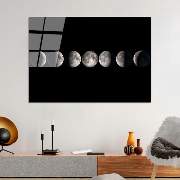 Paveikslas ant stiklo 100x70 cm Moon Phases - Wallity-image-3