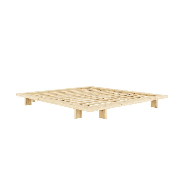 Natūralios spalvos dvigulė lova su grotelėmis 180x200 cm Japan - Karup Design