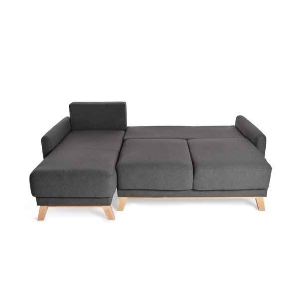 Tamsiai pilka modulinė kampinė sofa-lova Bonami Selection Pop-image-3