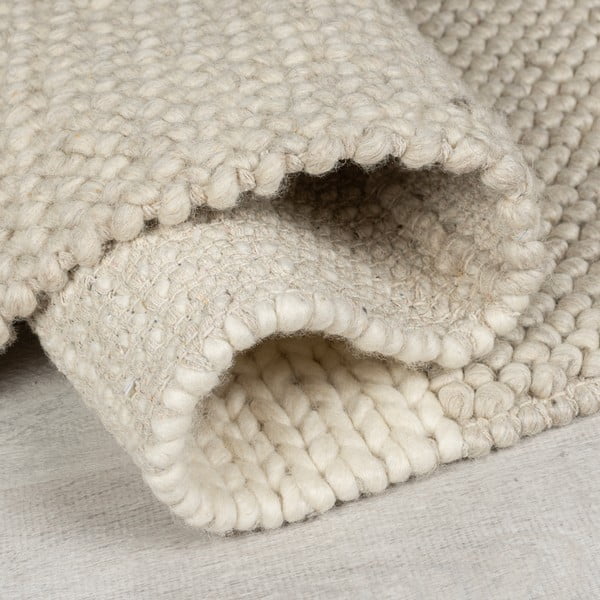 Rankų darbo iš vilnos mišinio kilimas smėlio spalvos 80x150 cm Minerals Patchwork – Flair Rugs-image-2