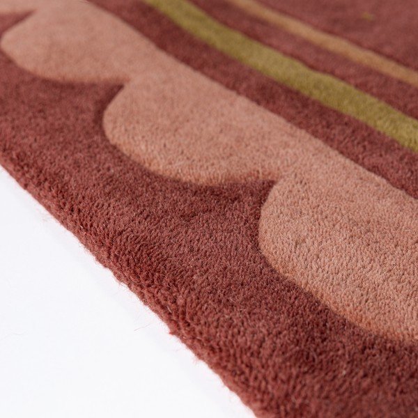 Rankų darbo bordo spalvos iš vilnos kilimas 160x230 cm Lois – Flair Rugs-image-4