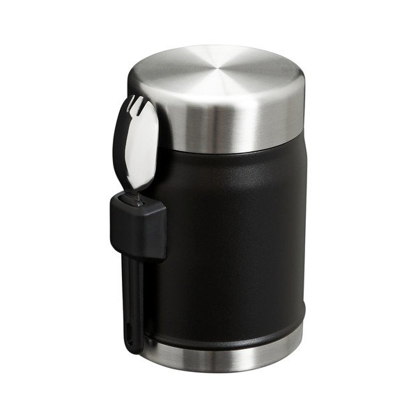Matinės juodos spalvos iš nerūdijančio plieno maistui termosas 400 ml Legendary Food Jar + Spork Black 2.0 – Stanley-image-2