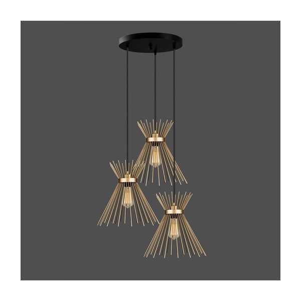 Aukso spalvos metalinis pakabinamas šviestuvas ø 34 cm Izmir - Squid Lighting-image-1