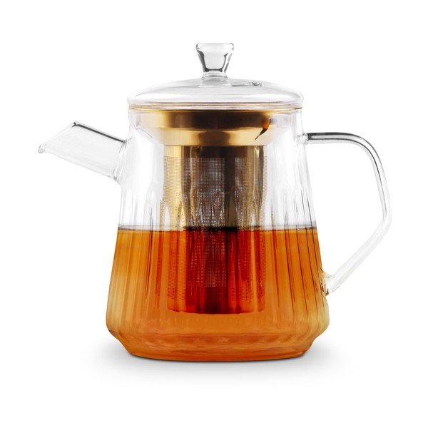 Auksinės spalvos iš stiklo su koštuvu arbatinukas 900 ml Mia – Vialli Design-image-4