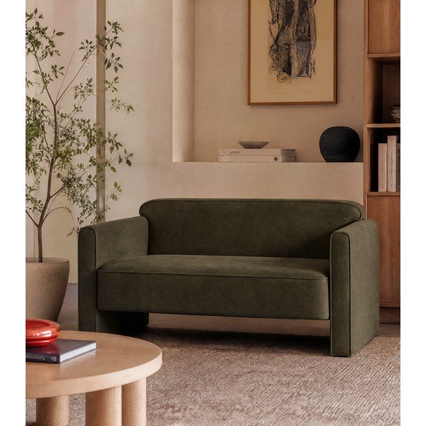 Žalios spalvos iš velveto sofa 140 cm Abby – Micadoni -image-1