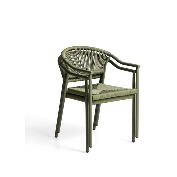 Žalios spalvos sodo kėdė rotangas Livadia – Kave Home-image-4