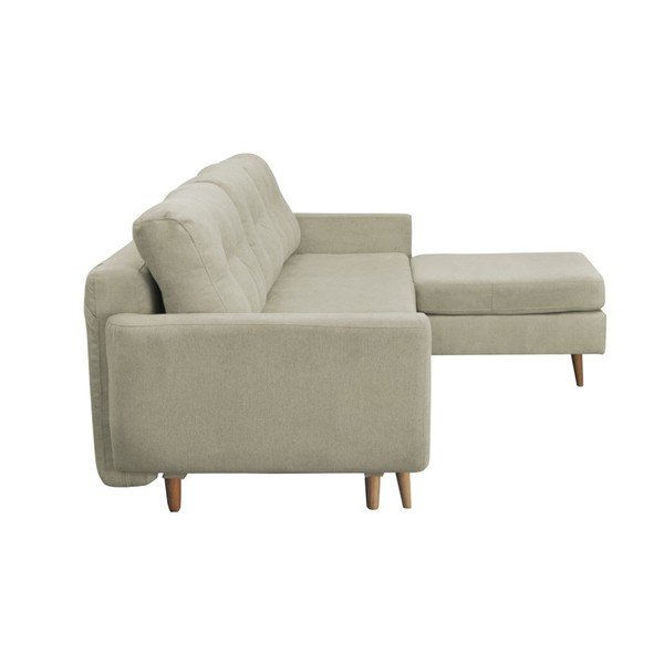 Kreminės spalvos sofa-lova su šviesiomis kojomis Mazzini Sofas Tulipe, dešinysis kampas-image-2