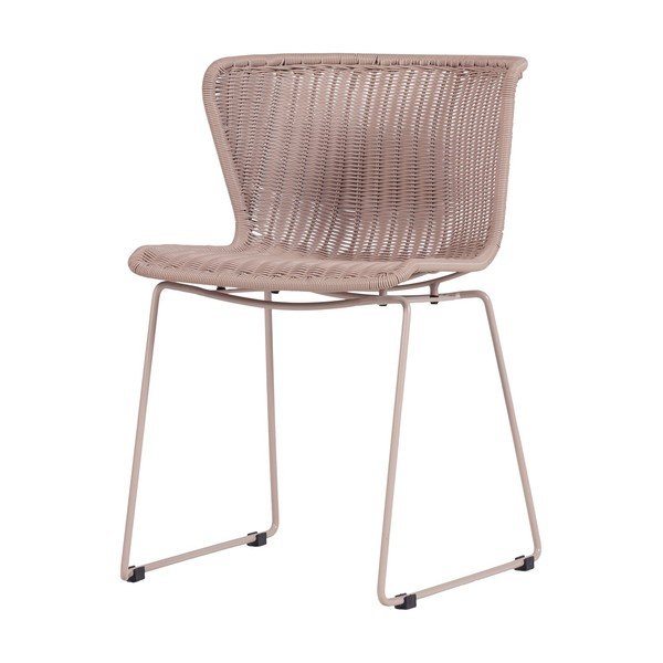 Smėlio spalvos sodo kėdės dirbtinis rotangas 2 vnt. Wings – WOOOD