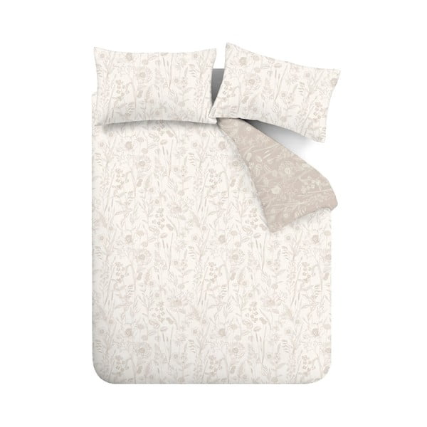 Iš flanelės viengulė patalynė smėlio spalvos 135x200 cm Floral Toile – Bianca